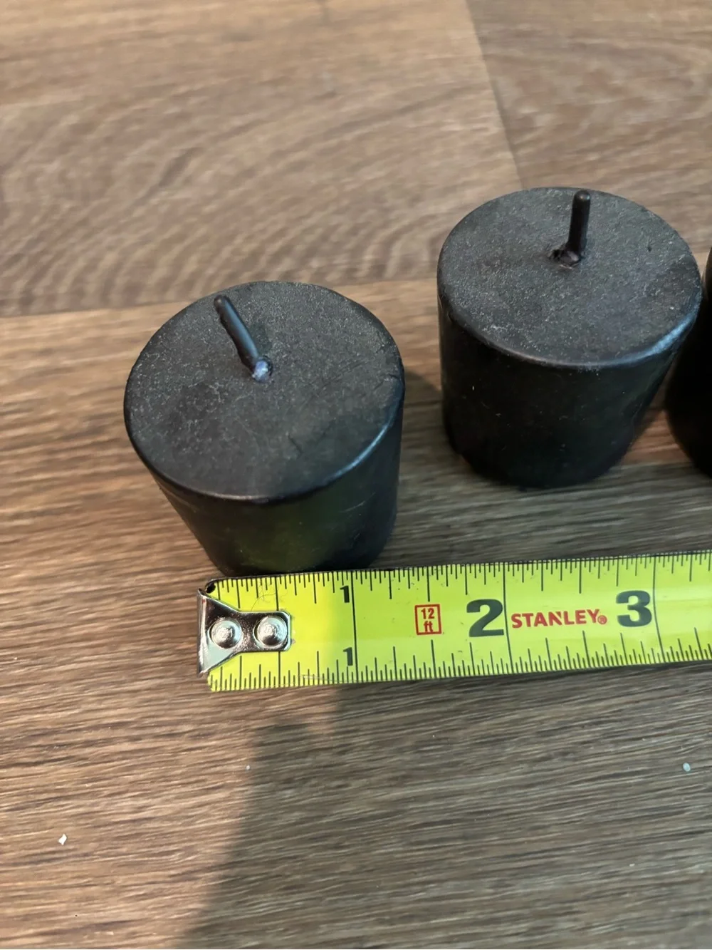 Set of 3 Black Candles for Home Accents